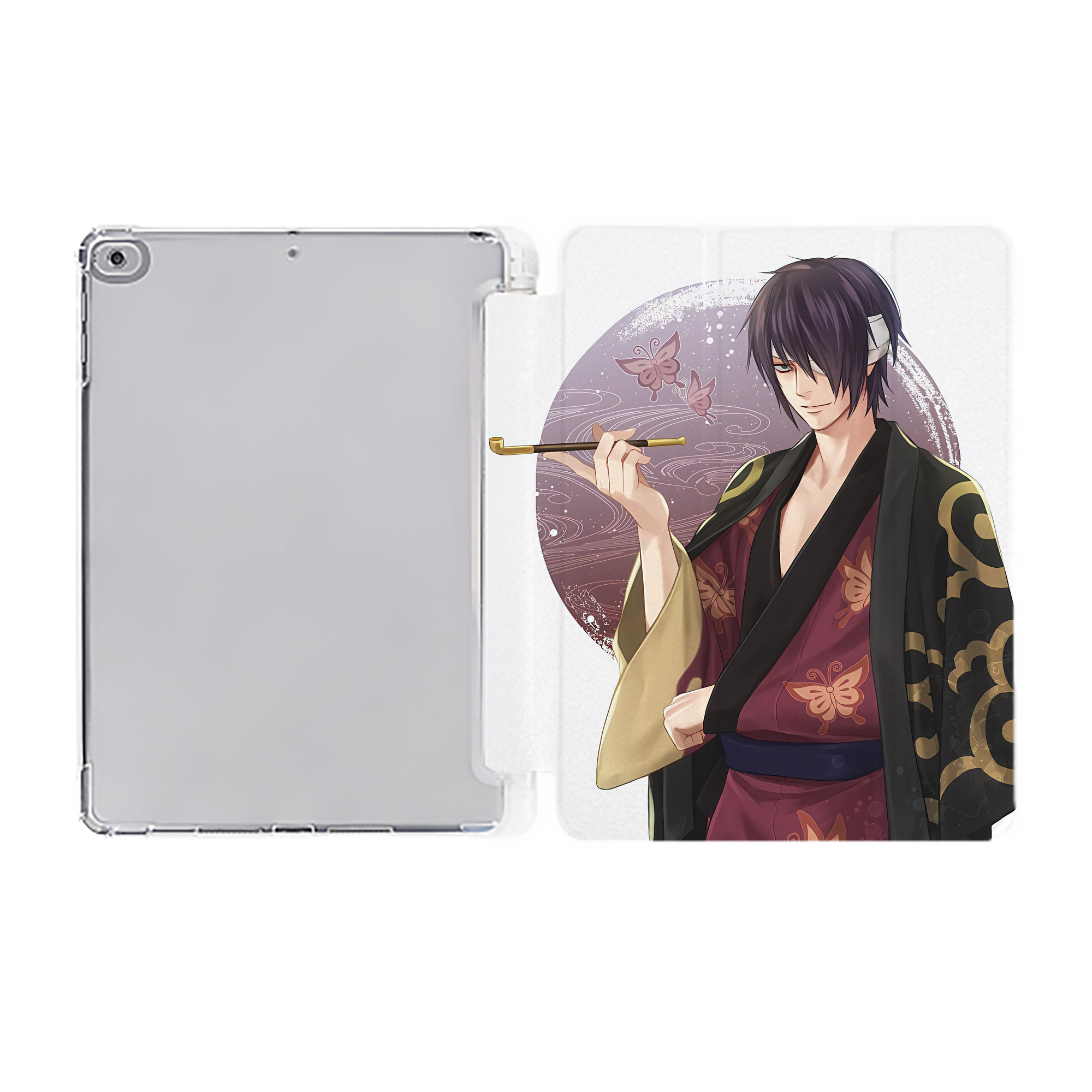 （画像用） 刀剣乱舞 Touken Ranbu IPad ケース ペン収納付き 三つ折りスタンド PUレザー×シリコン 対応機種9.5/10.5/10.9インチ